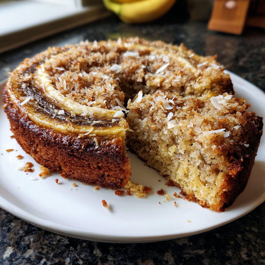 Bananenkuchen mit Kokosraspeln