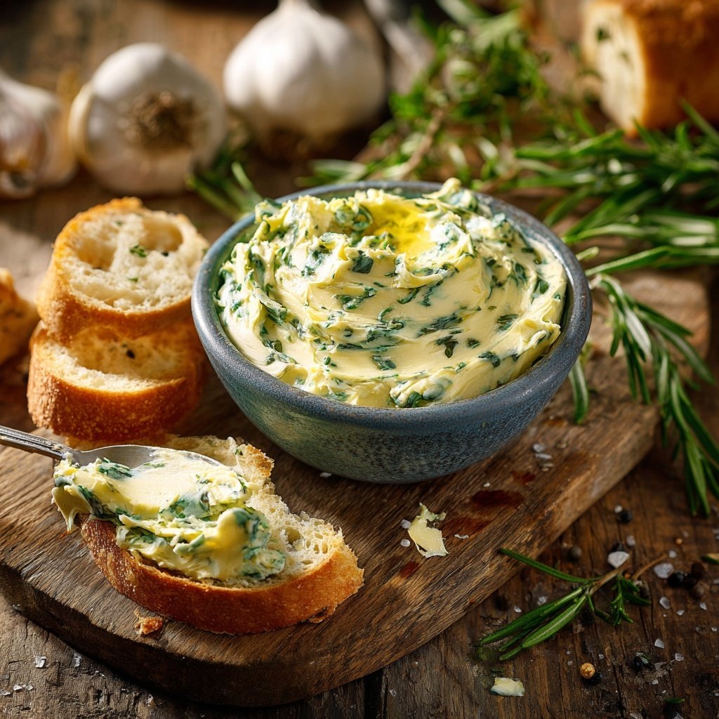 Kräuterbutter Mit Rosmarin Und Knoblauch