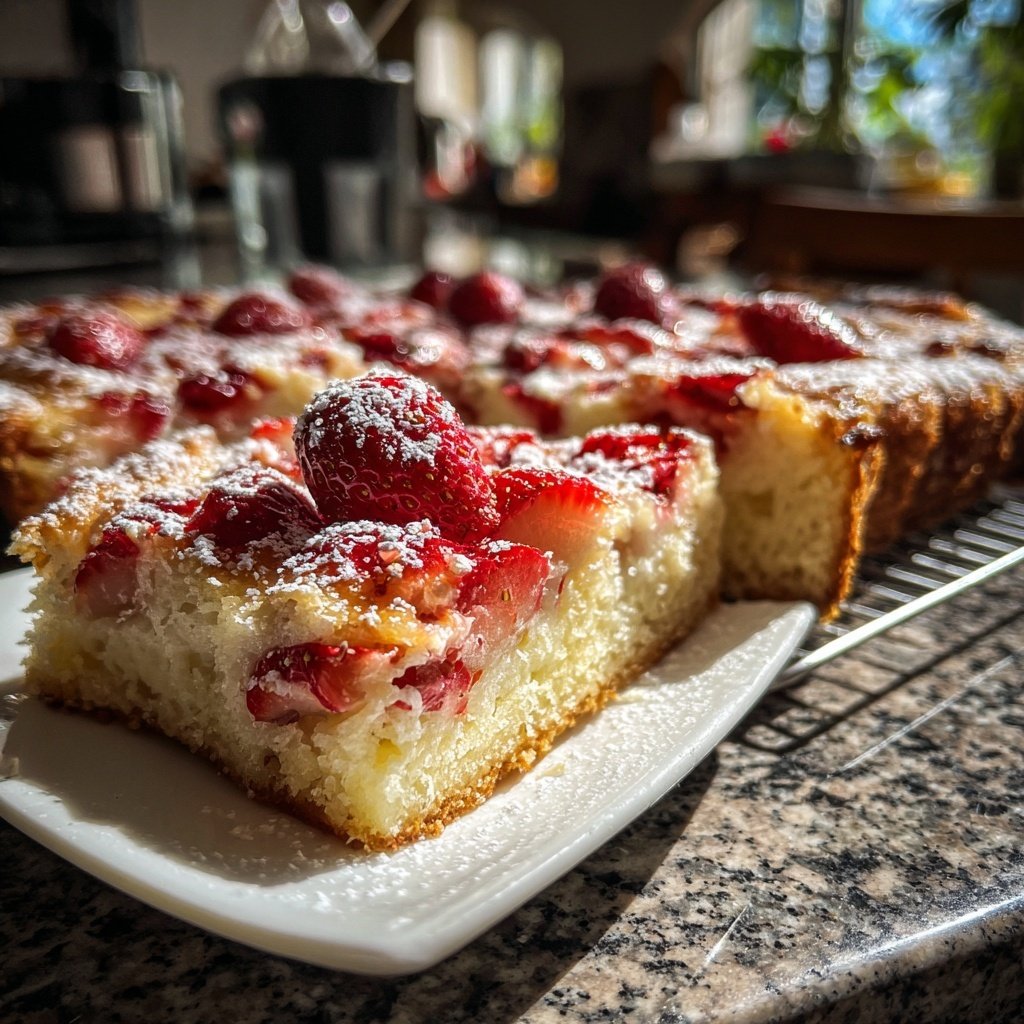 Erdbeer Joghurt Blechkuchen
