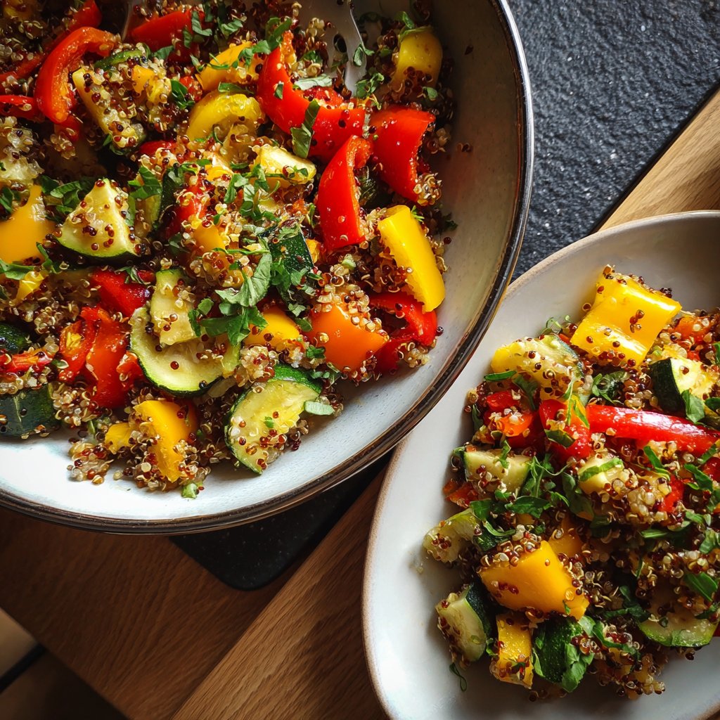 Mittagessen mit Quinoa und Gemüse