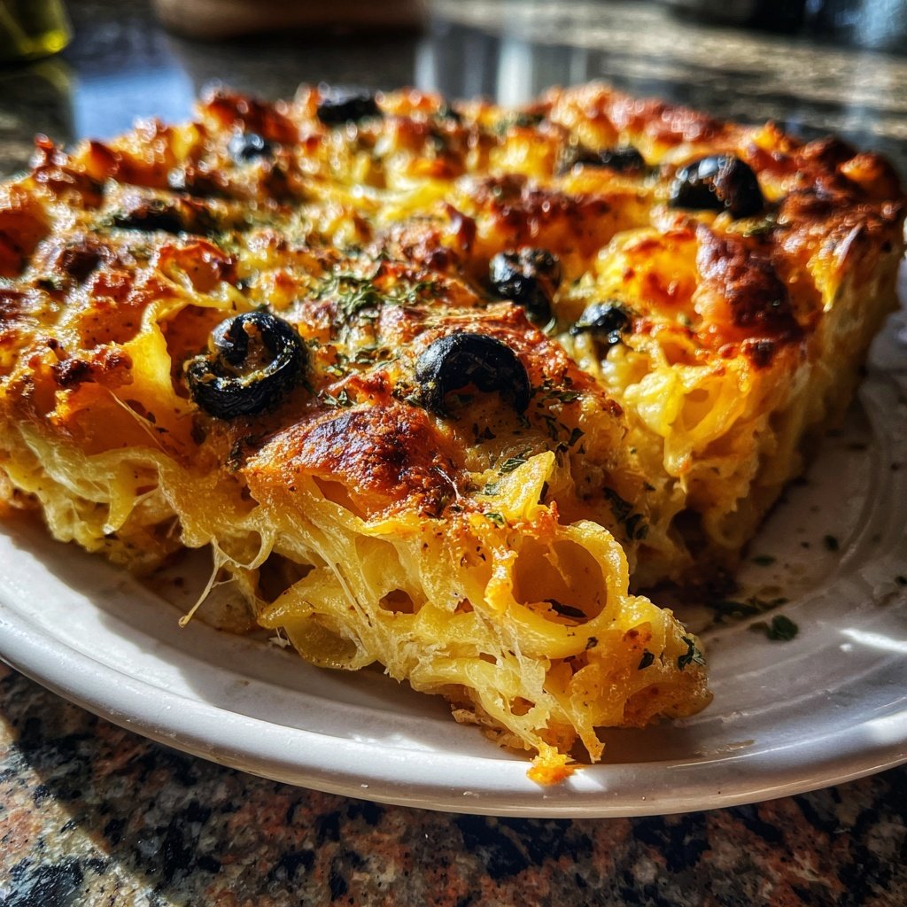 Nudelauflauf mediterran mit Oliven