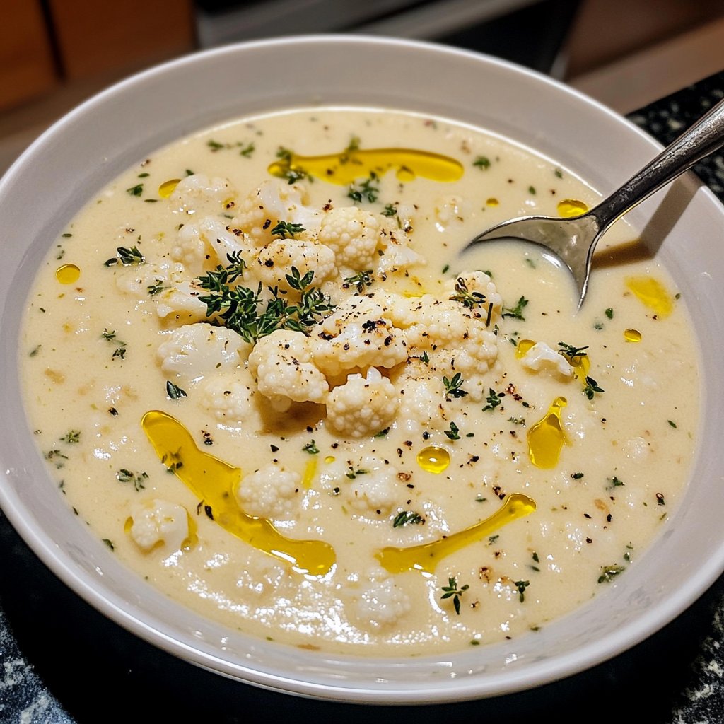 Gesunde Blumenkohlsuppe für die Familie