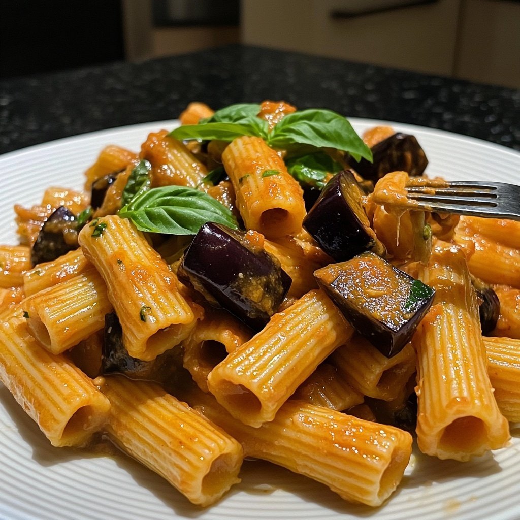 Rigatoni mit Auberginen-Tomatensauce