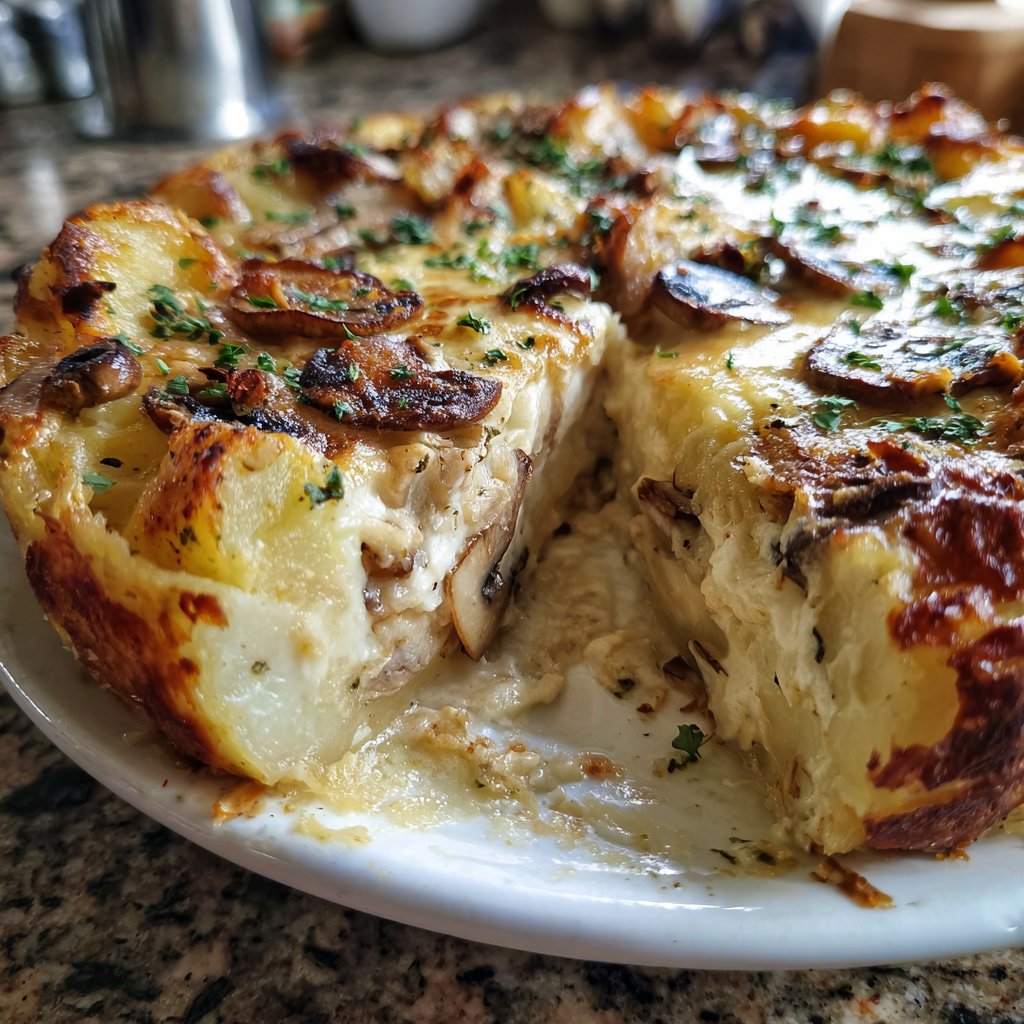 Kartoffelauflauf mit Pilzen