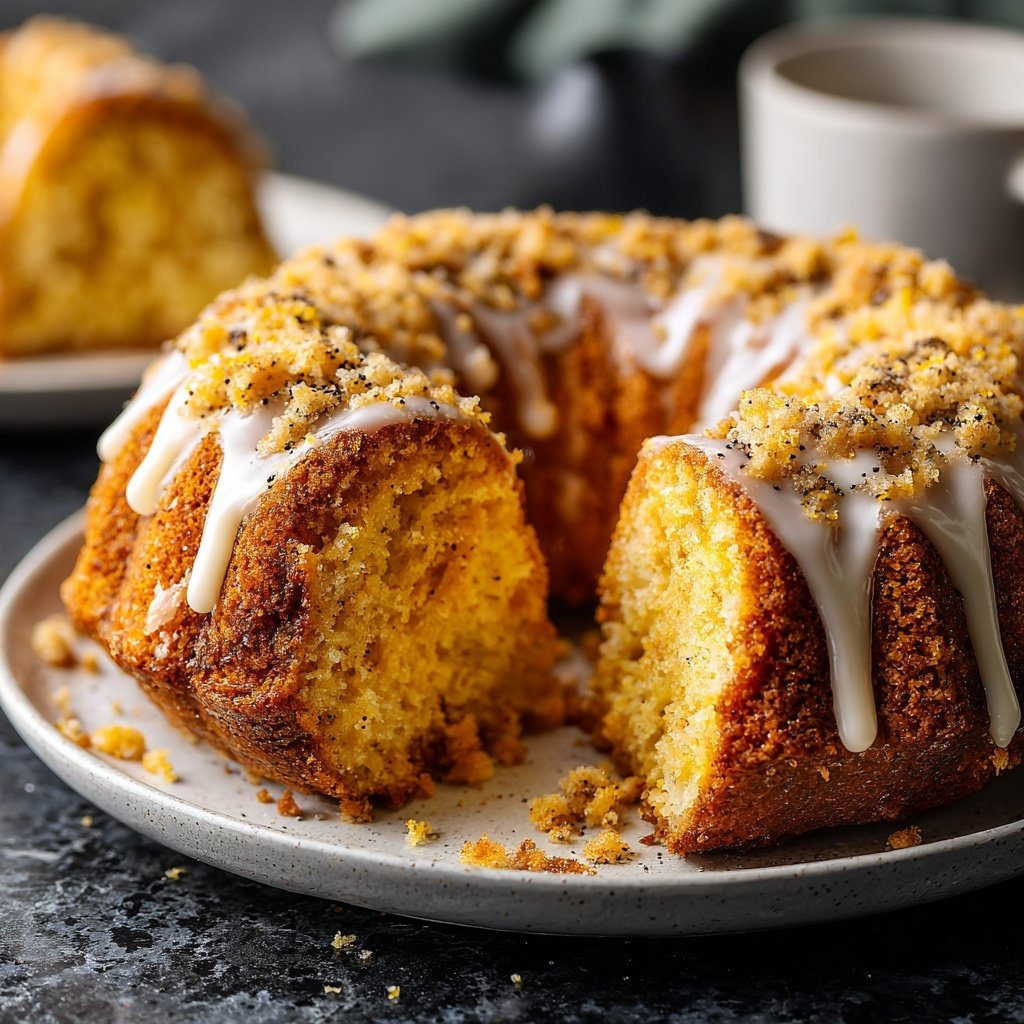 Zitronenkuchen mit Mohn