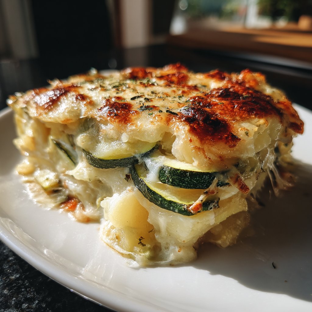 Abendessen mit cremigem Gemüsegratin
