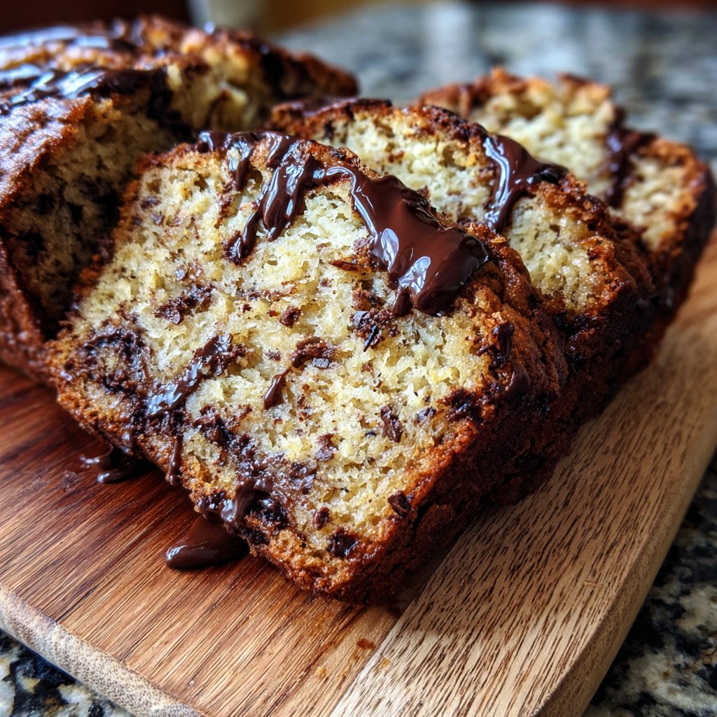 Bananenbrot mit Schokolade
